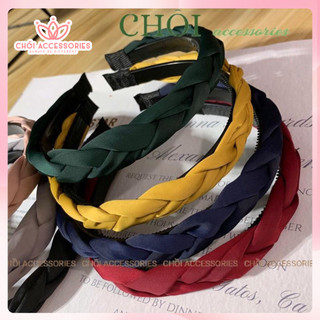 Bờm tóc tết vải lụa cao cấp, mấn tết dáng mảnh nhẹ nhàng thanh lịch Chồi accessories Y003
