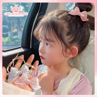Buộc tóc cho bé gái, buộc tóc nơ ánh nhũ đáng yêu màu kẹo ngọt Chồi accessories cho bạn gái K154