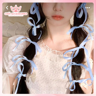 Set 6 Kẹp Tóc Nơ Trắng, nhiều màu chụp kỷ yếu nữ tính đáng yêu Chồi accessories Y216
