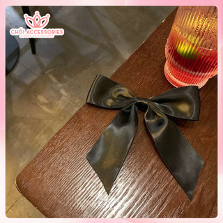 Kẹp tóc nơ lụa đuôi chéo nữ tính đáng yêu, kẹp tóc thời trang Chồi accessories Y008