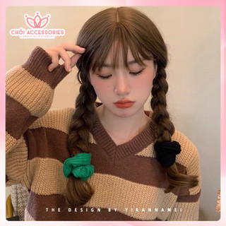 Dây Buộc Tóc Scrunchies Len Nhiều Màu Chồi accessories Phong Cách Hàn Quốc Cho Bạn Gái K429