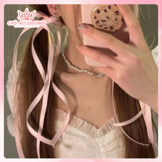 Kẹp tóc ruy băng rủ dài nhiều màu tiểu thư công chúa xinh xắn Chồi accessories K038