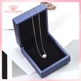 Vòng cổ nữ, dây chuyền cho bạn gái dáng mảnh hợp kim phối hạt trai nhân tạo Chồi accessories - B012