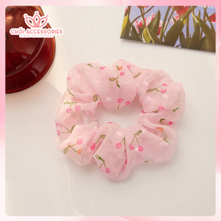 Dây Buộc Tóc Scrunchies Voan Hoa Nhí Chồi accessories Cho Bạn Nữ K059