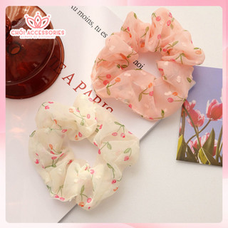 Dây Buộc Tóc Scrunchies Voan Hoa Nhí Chồi accessories Cho Bạn Nữ K059