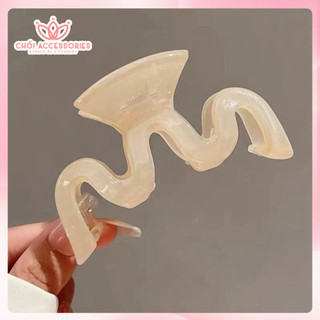 Cặp tóc nữ, kẹp tóc nhựa màu trắng ngà giả đá nhiều mẫu Chồi accessories K068