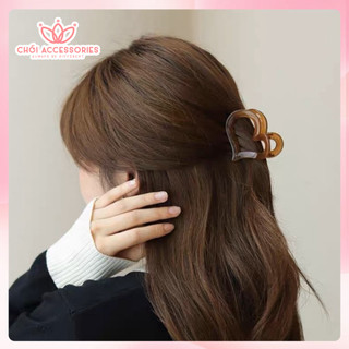Cặp tóc nữ, kẹp tóc nhựa màu trắng ngà giả đá nhiều mẫu Chồi accessories K068