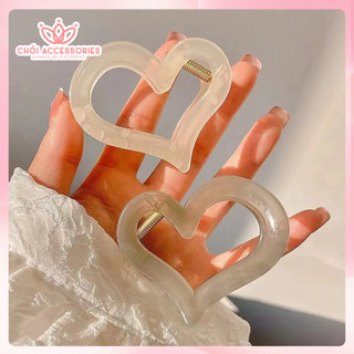 Cặp tóc nữ, kẹp tóc nhựa màu trắng ngà giả đá nhiều mẫu Chồi accessories K068