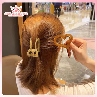 Cặp tóc nữ, kẹp tóc nhựa màu trắng ngà giả đá nhiều mẫu Chồi accessories K068