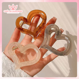 Cặp tóc nữ, kẹp tóc nhựa màu trắng ngà giả đá nhiều mẫu Chồi accessories K068