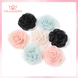 Cài áo nữ, vest hoa hông voan lưới thanh lịch nhiều màu Chồi accessories CA70