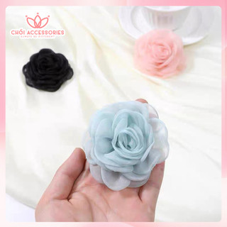 Cài áo nữ, vest hoa hông voan lưới thanh lịch nhiều màu Chồi accessories CA70