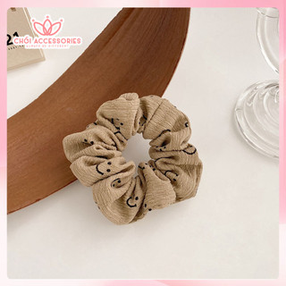 Buộc tóc, scrunchies vải gân hình icon mặt cười nhiều màu thanh lịch Chồi accessories K344