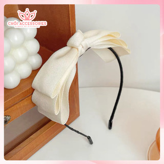 Bờm tóc nơ lụa, cài tóc nơ nữ tính nhẹ nhàng Chồi accessories cho bạn gái xinh xắn đáng yêu -Y261