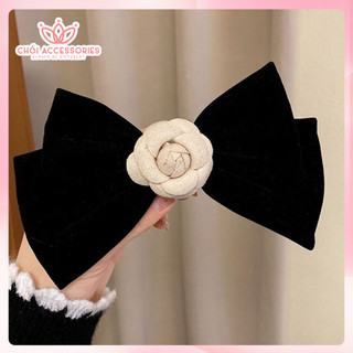 Tổng hợp các mẫu kẹp tóc nơ nhung đen, nơ nhung đỏ Chồi accessories mới nhất Y037