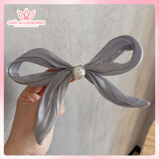 Kẹp tóc nơ voan nhũ lấp lánh phối trai xinh xắn đáng yêu Chồi accessories Y294