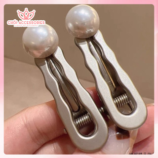 Set 2c Kẹp tóc kim loại đính hạt trai Chồi accessories phong cách hàn quốc cho bạn nữ K214