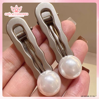 Set 2c Kẹp tóc kim loại đính hạt trai Chồi accessories phong cách hàn quốc cho bạn nữ K214