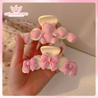 Cặp tóc dài gắn nhiều hình màu hồng Chồi accessories phong cách nữ tính cho bạn nữ K144