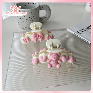 Cặp tóc dài gắn nhiều hình màu hồng Chồi accessories phong cách nữ tính cho bạn nữ K144