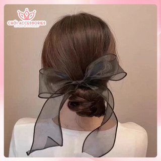 Kẹp tóc nơ voan, kẹp tóc nữ rủ dài Chồi accessories cho bạn gái đáng yêu Y074