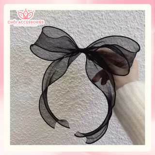 Kẹp tóc nơ voan, kẹp tóc nữ rủ dài Chồi accessories cho bạn gái đáng yêu Y074
