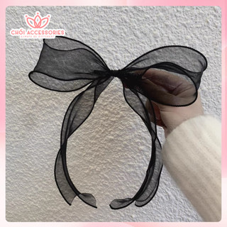 Kẹp tóc nơ voan, kẹp tóc nữ rủ dài Chồi accessories cho bạn gái đáng yêu Y074