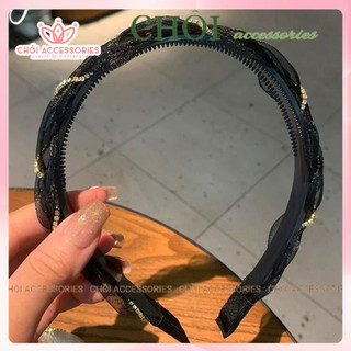Bờm tóc đá, cài tóc tết đá phối dây voan dáng mảnh Chồi accessories thanh lịch cho bạn nữ Y279