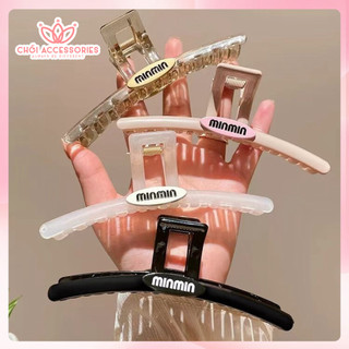 Cặp tóc nhựa bản to 13CM đính chữ min Chồi accessories cho bạn gái K243