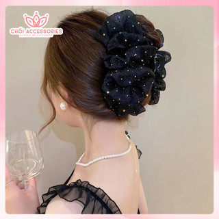Tổng Hợp Các Mẫu Kẹp Tóc Voan Bong Bóng Nhiều Lớp Phồng Tóc Đính Đá Dễ Thương Làm Dày Tóc Y334
