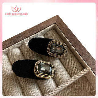 Kẹp tóc nhung đính đá, kẹp tóc mái Chồi accessories phong cách nữ tính K240