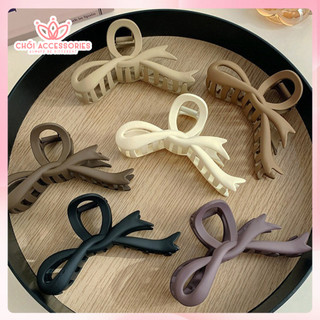 Cặp tóc nhựa lì hình nơ Chồi accessories phong cách tiểu thư cho bạn nữ K232