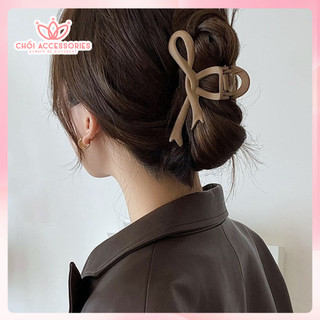 Cặp tóc nhựa lì hình nơ Chồi accessories phong cách tiểu thư cho bạn nữ K232