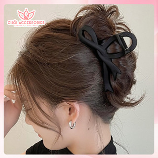 Cặp tóc nhựa lì hình nơ Chồi accessories phong cách tiểu thư cho bạn nữ K232