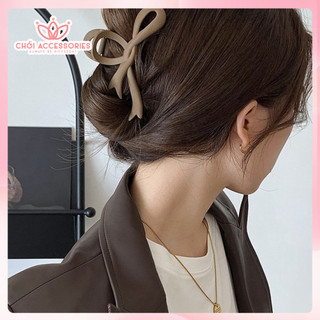 Cặp tóc nhựa lì hình nơ Chồi accessories phong cách tiểu thư cho bạn nữ K232