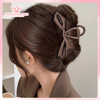 Cặp tóc nhựa lì hình nơ Chồi accessories phong cách tiểu thư cho bạn nữ K232