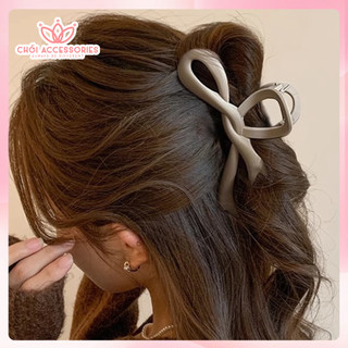 Cặp tóc nhựa lì hình nơ Chồi accessories phong cách tiểu thư cho bạn nữ K232