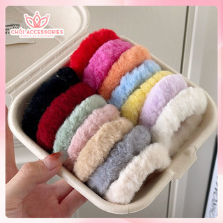 Set 2c buộc tóc scrunchies lông bản nhỏ Chồi accessories dành cho các bạn nữ K048