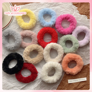 Set 2c buộc tóc scrunchies lông bản nhỏ Chồi accessories dành cho các bạn nữ K048