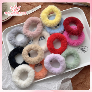 Set 2c buộc tóc scrunchies lông bản nhỏ Chồi accessories dành cho các bạn nữ K048