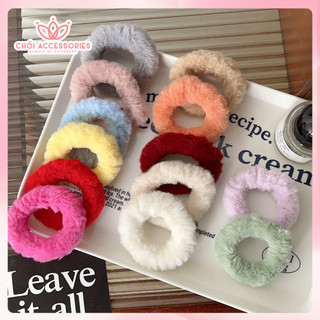 Set 2c buộc tóc scrunchies lông bản nhỏ Chồi accessories dành cho các bạn nữ K048