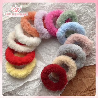 Set 2c buộc tóc scrunchies lông bản nhỏ Chồi accessories dành cho các bạn nữ K048