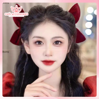 Set 2 kẹp tóc nơ nhung đáng yêu nơ nhung màu đỏ, đen Y127