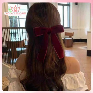 Dây buộc tóc nơ nhung 2 tầng rủ dài cho bạn nữ Y329
