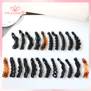 Kẹp tóc, Cặp tóc dọc nhiều mẫu màu đen Chồi accessories phong cách xinh xắn gọn gàng cho các bạn nữ K398