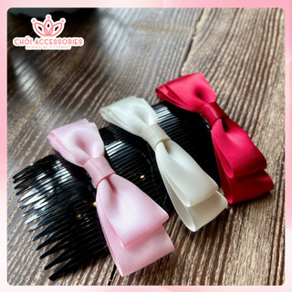 Xược tóc đính nơ 2 tầng nhiều màu Chồi accessories phong cách nữ tính cho bạn gái Y323