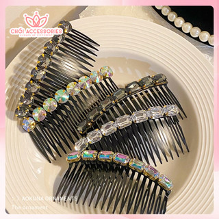 Cài tóc nữ, Xước tóc đính đá cao cấp lấp lánh Chồi accessories phong cách tiều thư cho bạn gái K073