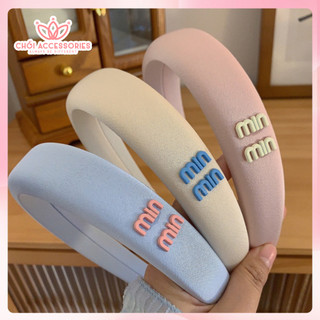 Bờm tóc xốp đính chữ nhiều màu sắc Chồi accessories phong cách đáng yêu cho bạn nữ K227