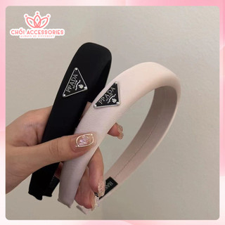 Bờm tóc nữ, cài tóc lụa bản lớn đính charm Chồi accessories cho bạn gái nữ tính K146