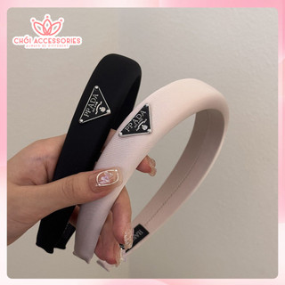 Bờm tóc nữ, cài tóc lụa bản lớn đính charm Chồi accessories cho bạn gái nữ tính K146